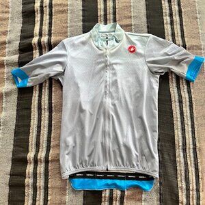 Castelli Flusso Full-Zip Jersey, Men's Medium, Vortex Grey